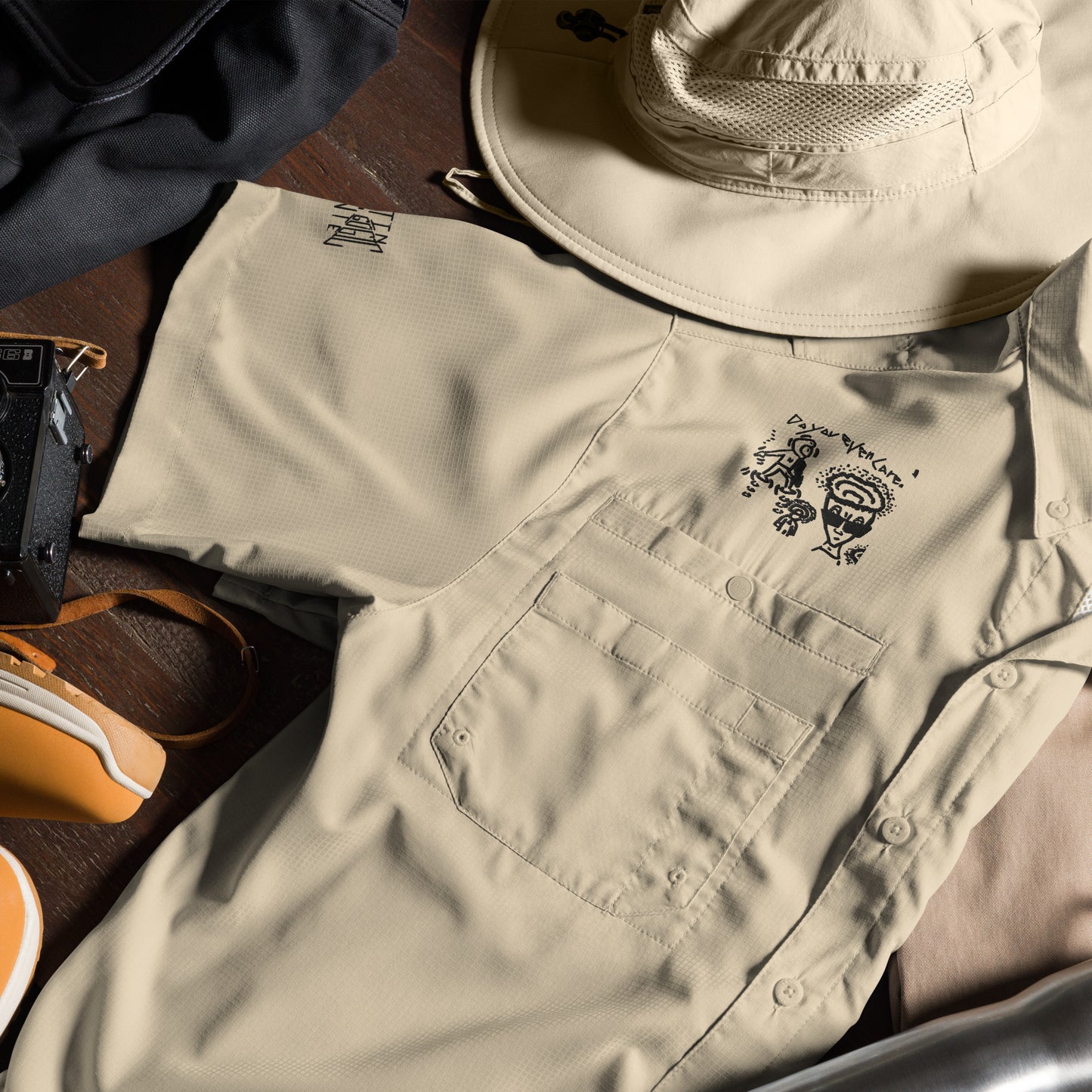 “Do You Even Care?” Short Sleeve Button Up