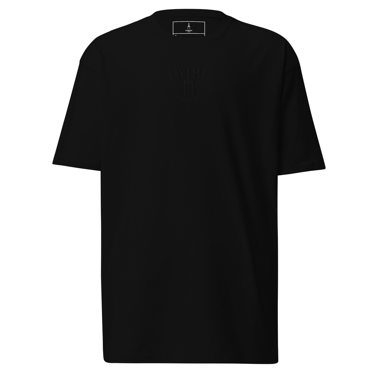 432 Hz Black on Black ( Men's Premium Heavyweight Tee)